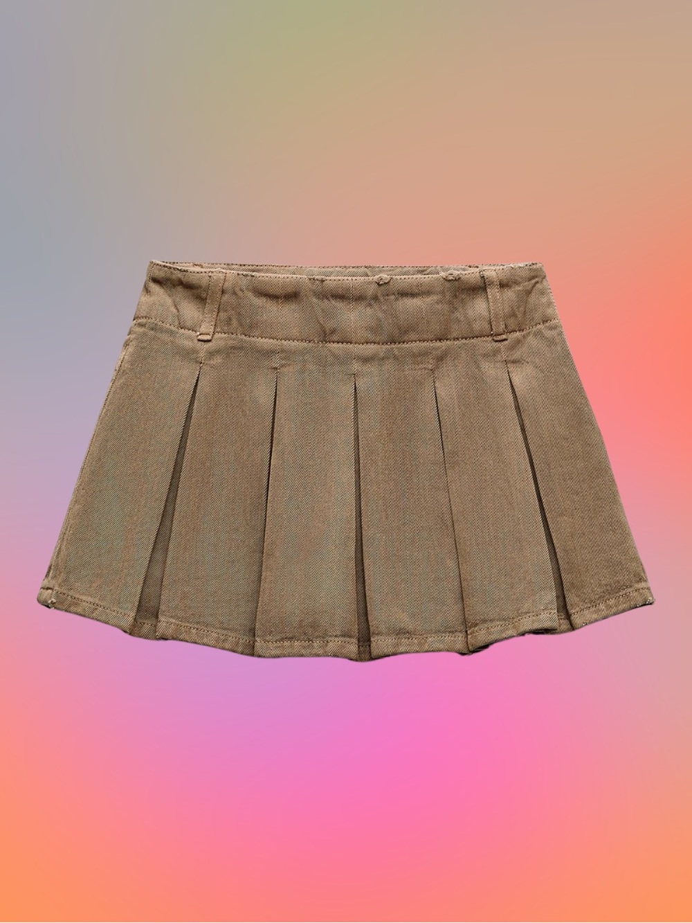 NWT 🪵 ZARA low waist box pleat mini skort in brown. SMALL